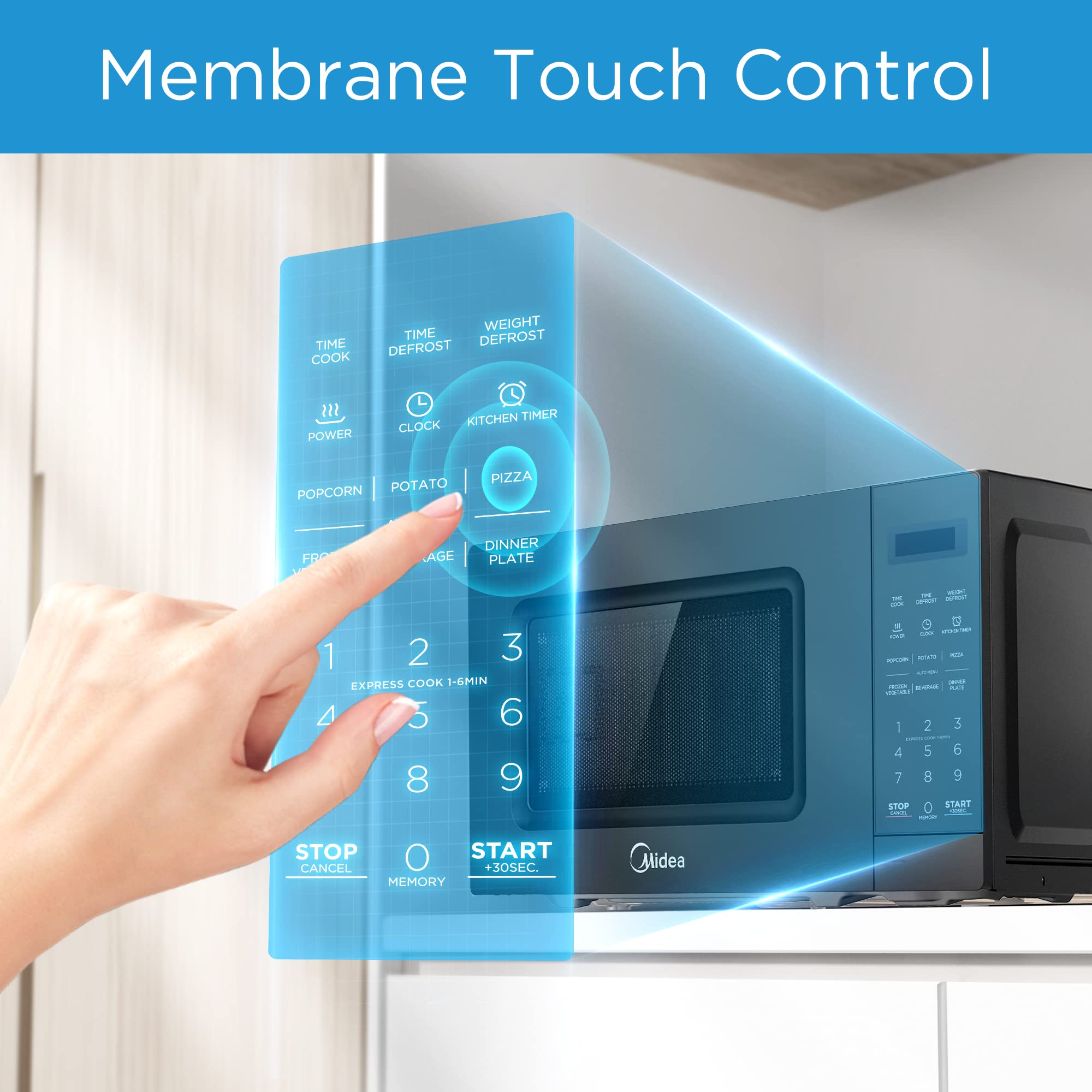 Midea 20L Solo Microwave Oven with Digital Touch Control, 700W, Child Lock, Memory Function, Defrost-by-weight-or-time, Fast Reheat, Push Button Door Opening, Best for Home & Office, Black, EM721BK Midea 20L Solo Microwave Oven with Digital Touch Control, 700W, Child Lock, Memory Function, Defrost-by-weight-or-time, Fast Reheat, Push Button Door Opening, Best for Home & Office, Black, EM721BK
